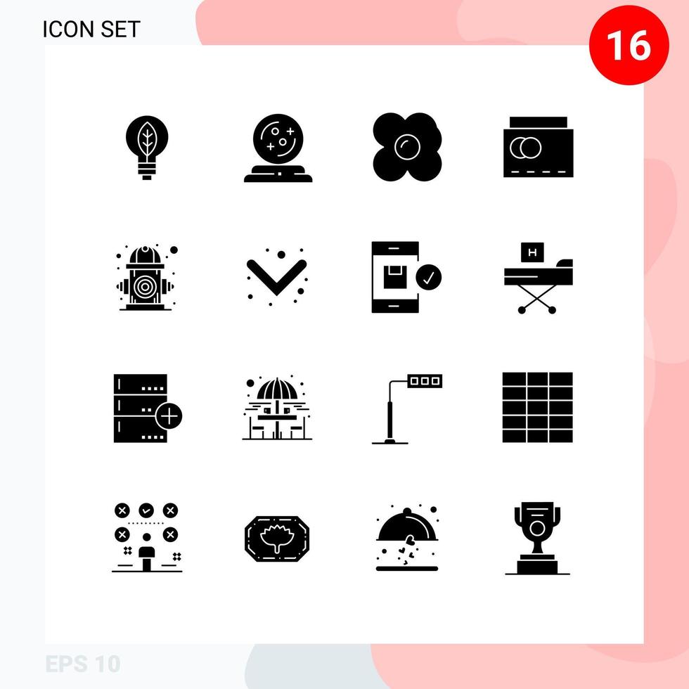 16 Universal Solid Glyph Signs Symbols of environment city egg summer bag Editable Vector Design Elements