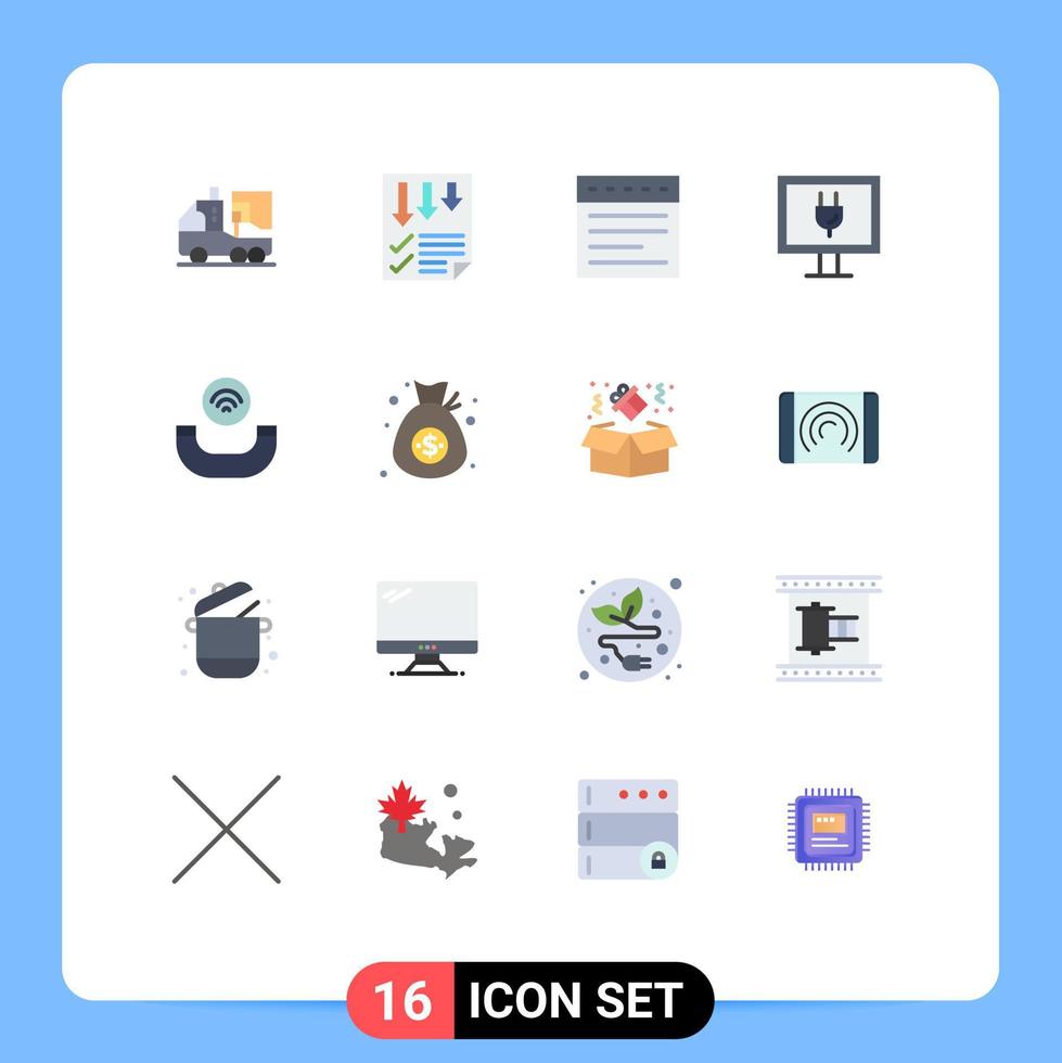 16 Flat Color concept for Websites Mobile and Apps handset tv paper internet website Editable Pack of Creative Vector Design Elements
