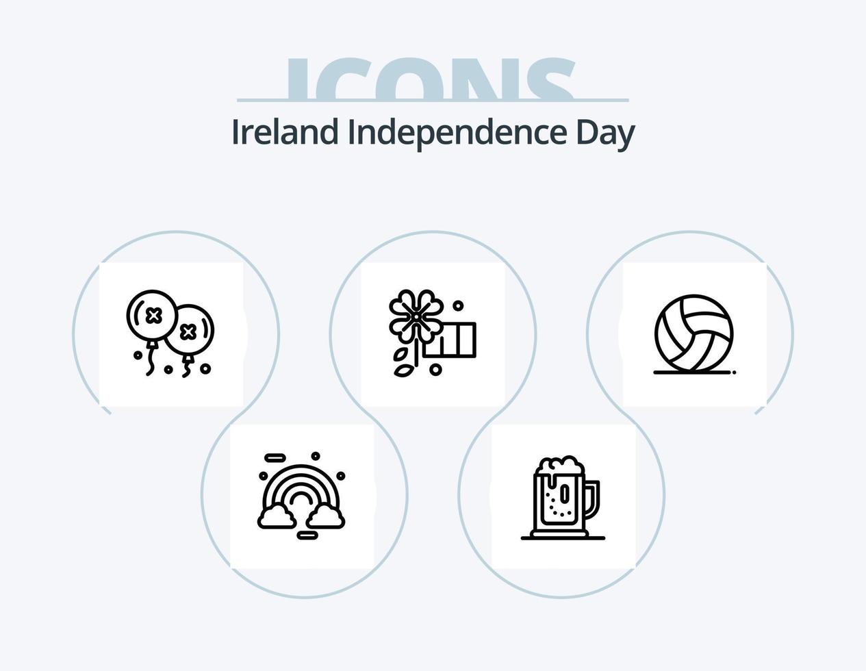 Ireland Independence Day Line Icon Pack 5 Icon Design. cathedral. ireland. fortune. colorful. celebrate vector