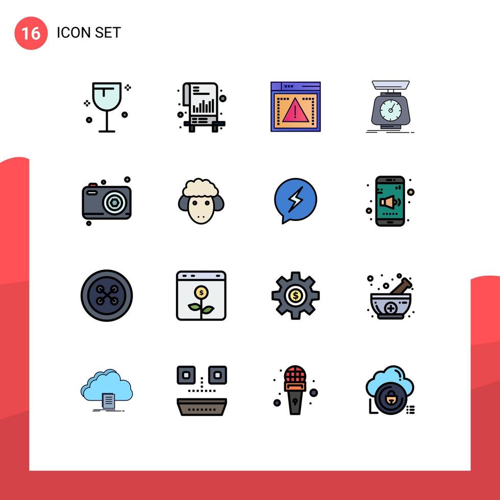 16 Universal Flat Color Filled Line Signs Symbols of dad scales file scale implementation Editable Creative Vector Design Elements