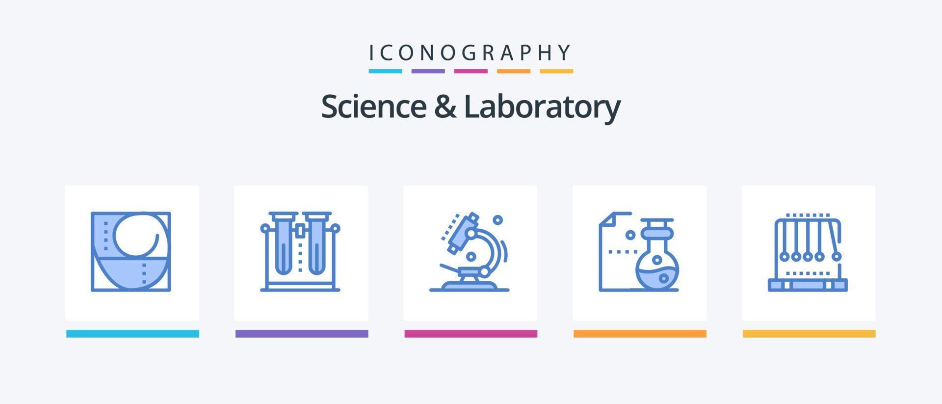 Science Blue 5 Icon Pack Including gravity. laboratory. tube. flasks. science. Creative Icons Design vector