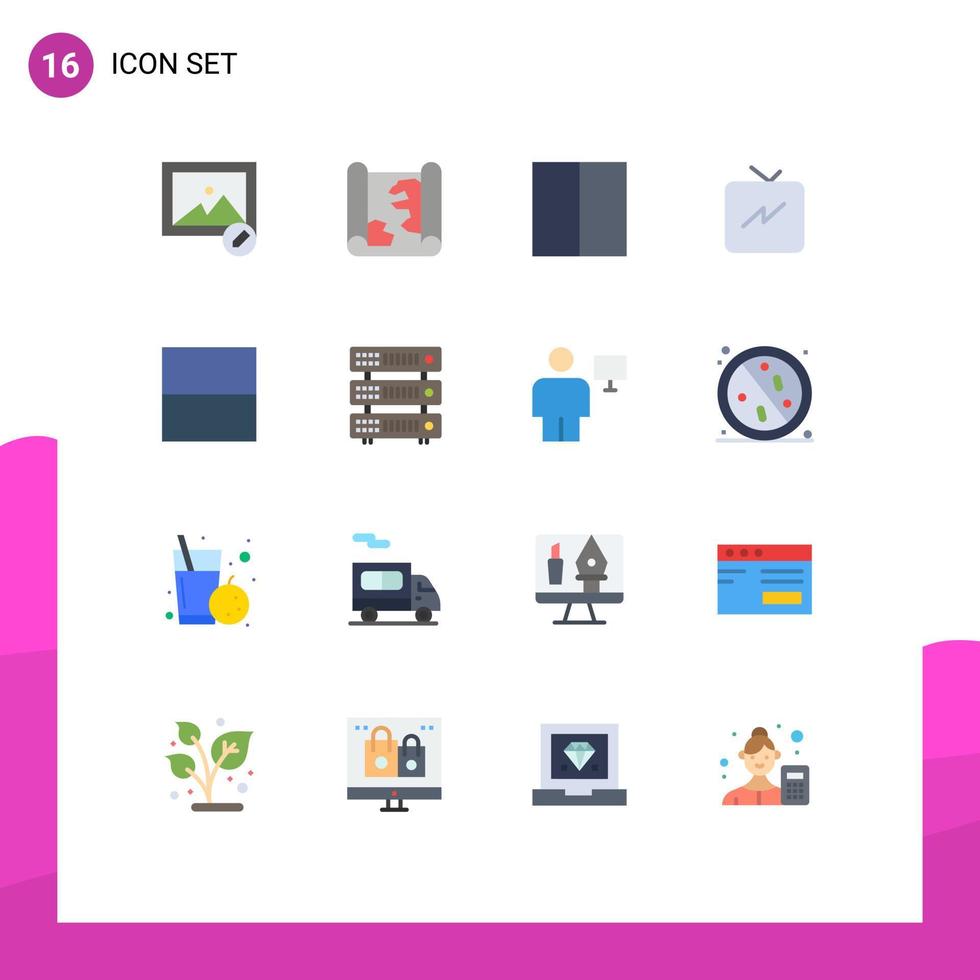 16 Flat Color concept for Websites Mobile and Apps database interface interface grid power Editable Pack of Creative Vector Design Elements