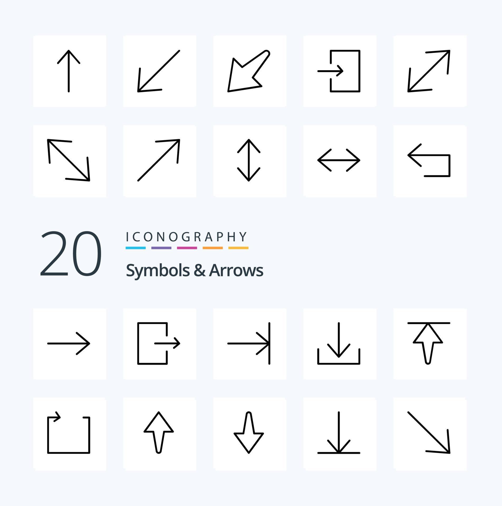 20 Symbols Arrows Line icon Pack like up repeat arrow loop up 18525918