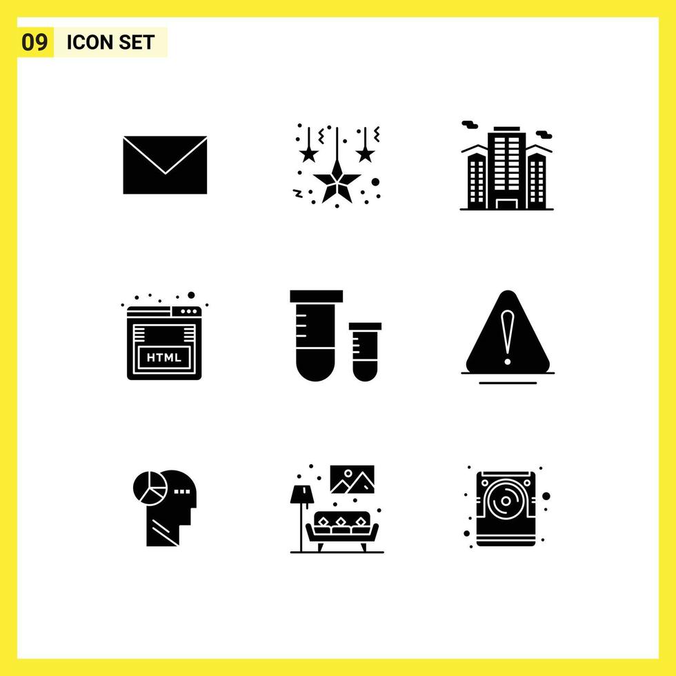 Set of 9 Modern UI Icons Symbols Signs for s marketing office seo coding Editable Vector Design Elements