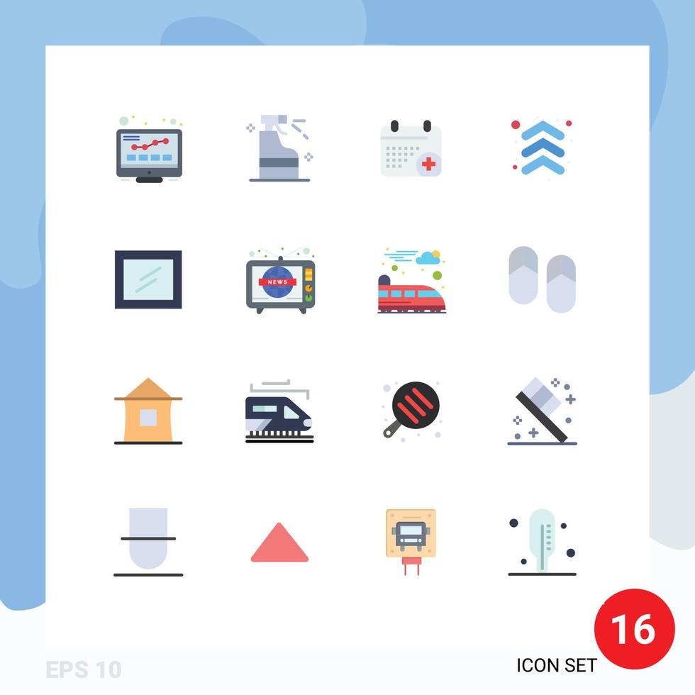 16 Universal Flat Colors Set for Web and Mobile Applications mirror direction medical up arrow Editable Pack of Creative Vector Design Elements