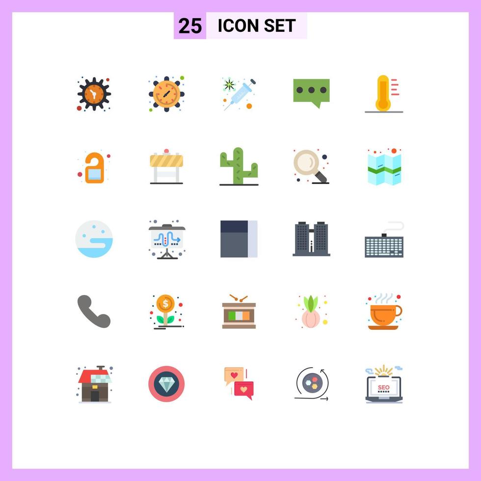 Group of 25 Modern Flat Colors Set for door green bubble environment ecology Editable Vector Design Elements