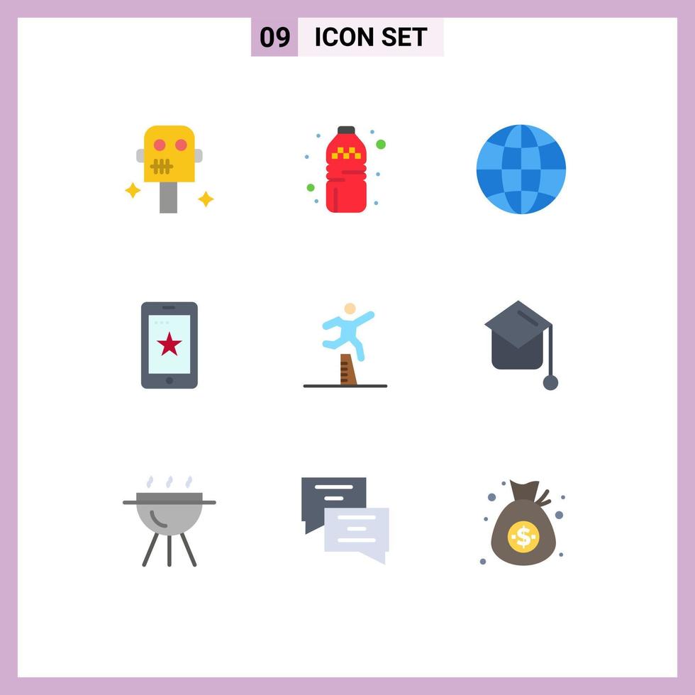 9 Creative Icons Modern Signs and Symbols of running jumping internet athlete cell Editable Vector Design Elements