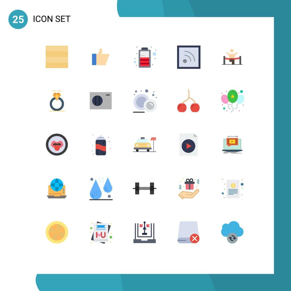 25 Creative Icons Modern Signs and Symbols of man leader power finish winner Editable Vector Design Elements