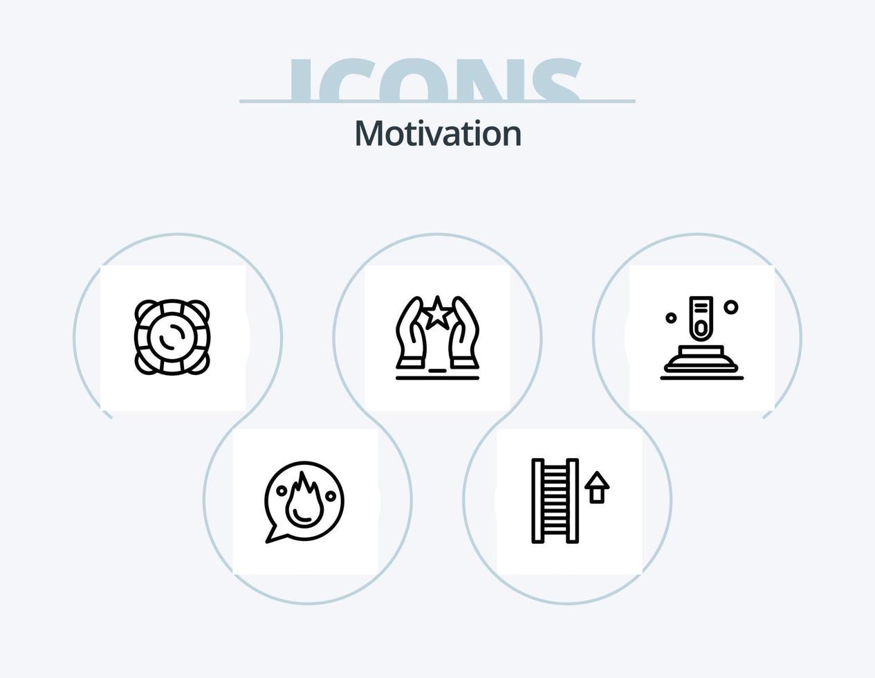 Motivation Line Icon Pack 5 Icon Design. support. protection. laud. training. education vector
