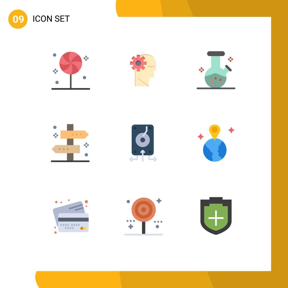 9 Thematic Vector Flat Colors and Editable Symbols of data way demo flask travel map Editable Vector Design Elements