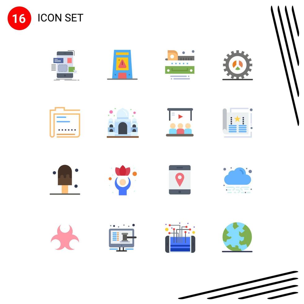 Stock Vector Icon Pack of 16 Line Signs and Symbols for web design seo warning options ruler Editable Pack of Creative Vector Design Elements