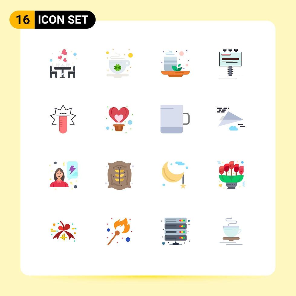 16 Flat Color concept for Websites Mobile and Apps promo advertising day advertisement health Editable Pack of Creative Vector Design Elements