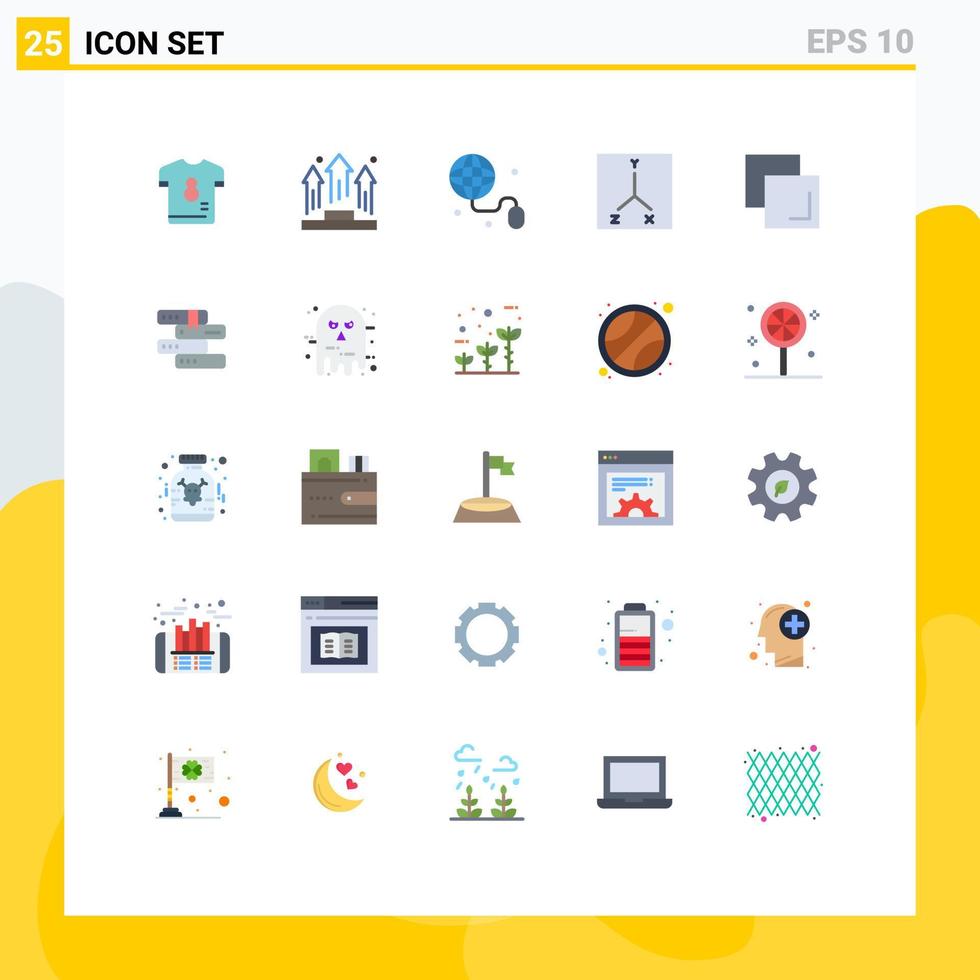 Pack of 25 Modern Flat Colors Signs and Symbols for Web Print Media such as duplicate space people location web Editable Vector Design Elements