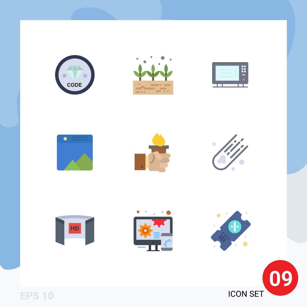 9 Thematic Vector Flat Colors and Editable Symbols of leader business home web photo Editable Vector Design Elements
