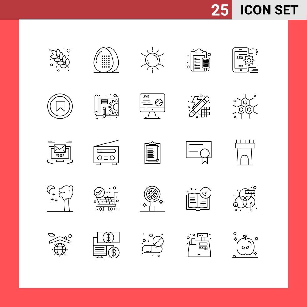 25 Thematic Vector Lines and Editable Symbols of duties calculator meal calculate astronomy Editable Vector Design Elements