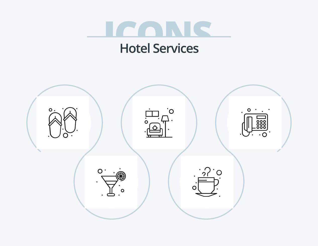 diseño de iconos del paquete de iconos de línea de servicios de hotel 5. . gerente. habitación. señora gerente. apoyo vector