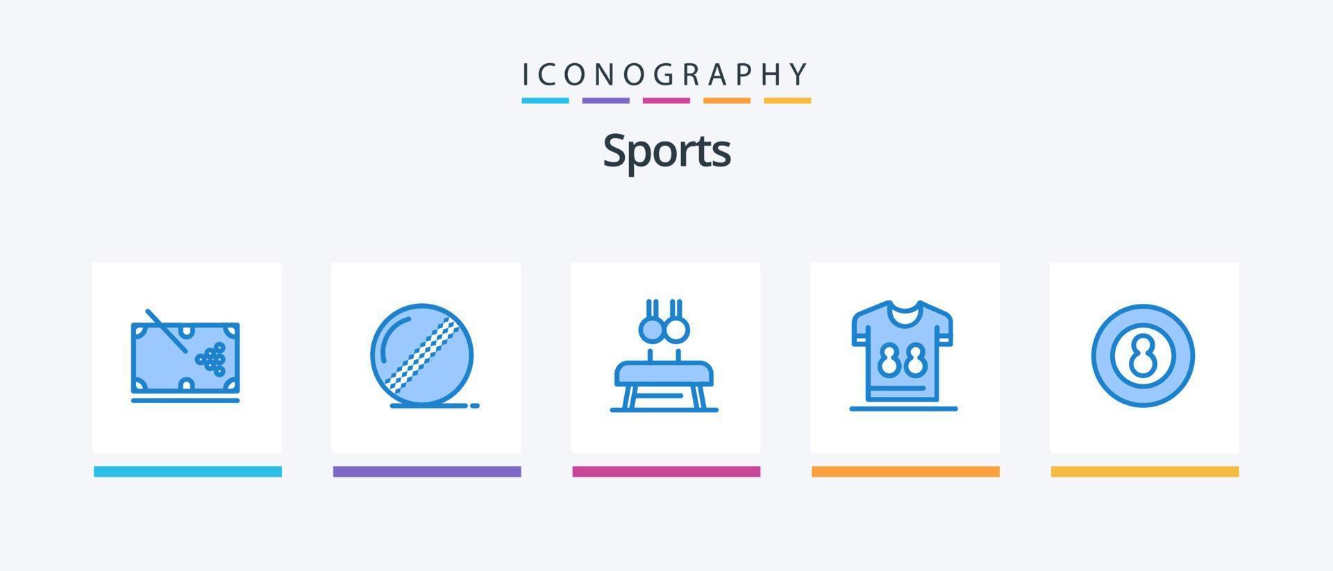 Sports Blue 5 Icon Pack Including soccer. referee. sport. football. rings. Creative Icons Design vector