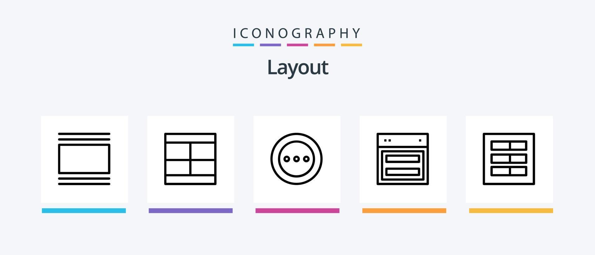 Layout Line 5 Icon Pack Including interface. arrange. ui. settings. loading. Creative Icons Design vector