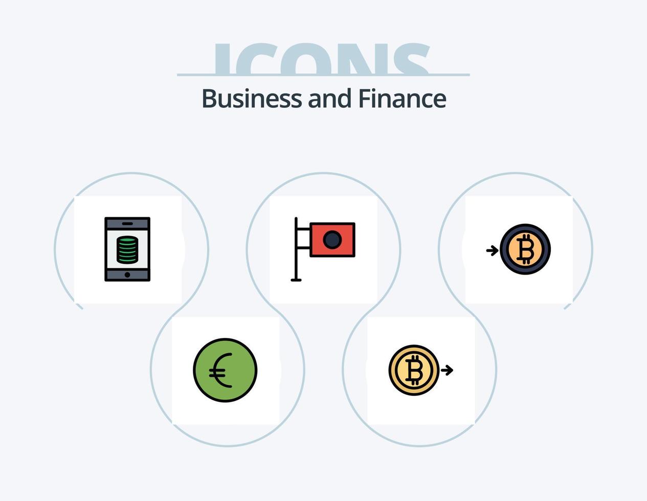 Finance Line Filled Icon Pack 5 Icon Design. . . bundle. money. business vector