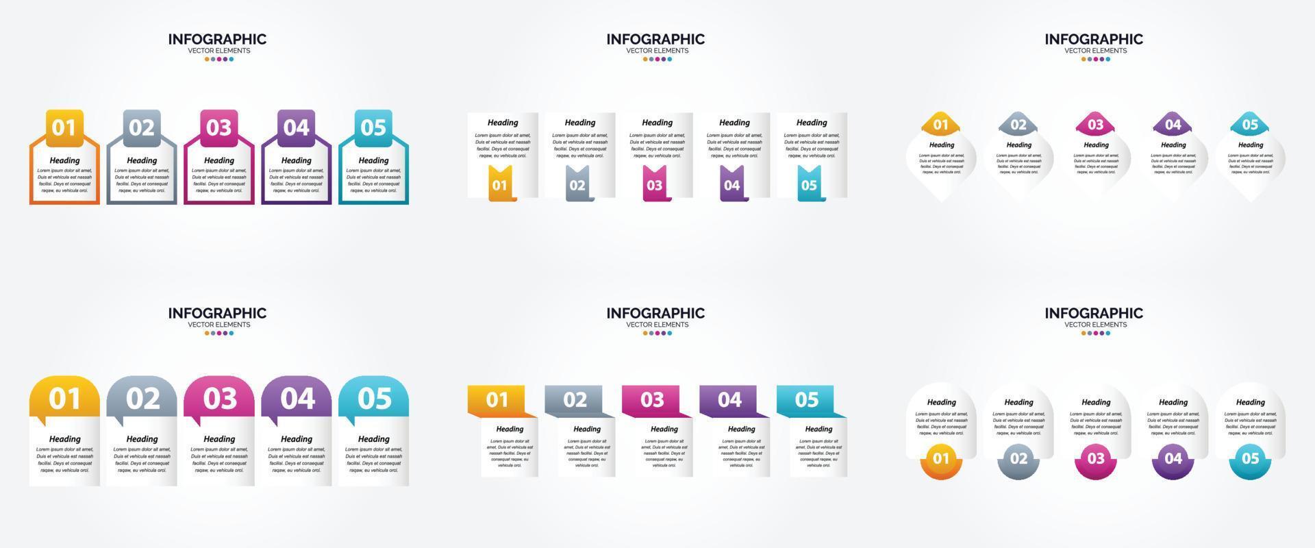 ilustración vectorial infografía conjunto de diseño plano para folleto publicitario y revista vector