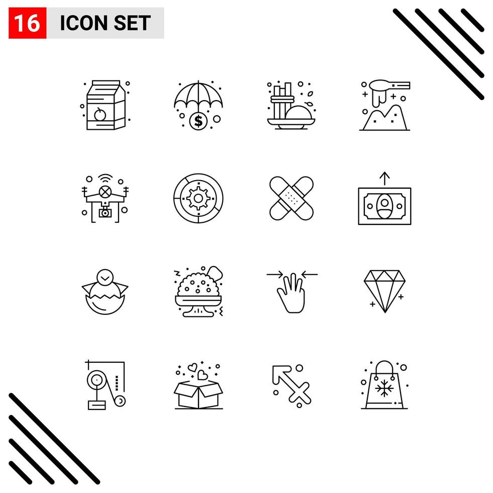 16 Creative Icons Modern Signs and Symbols of internet wooden cinnamon spoon ladle Editable Vector Design Elements