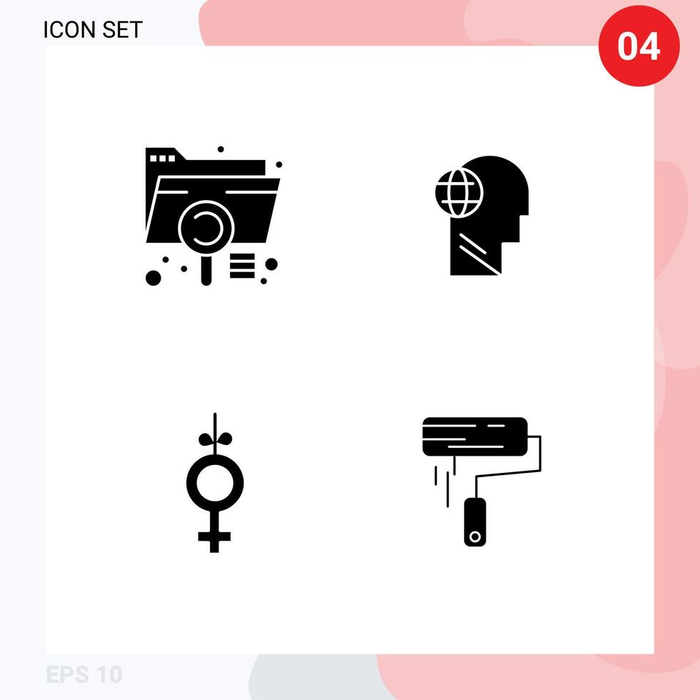 Stock Vector Icon Pack of Line Signs and Symbols for analysis think extension globe symbol Editable Vector Design Elements
