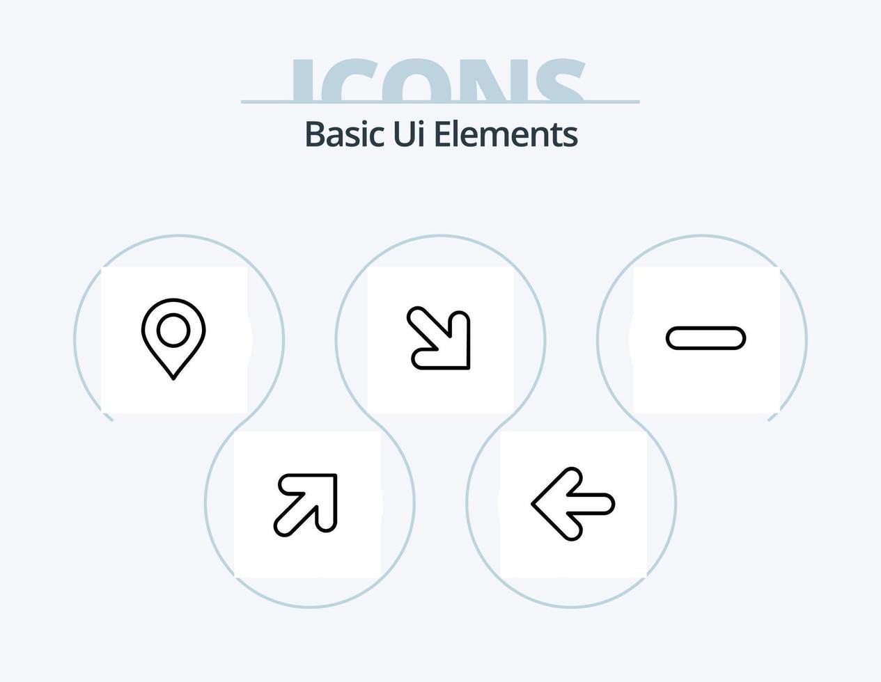 diseño de iconos del paquete de iconos de línea de elementos básicos de la interfaz de usuario 5. video. medios de comunicación. tarea. control. menos vector