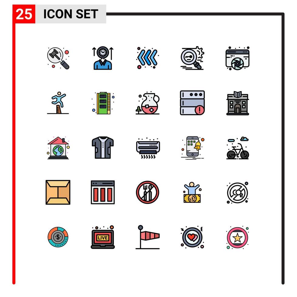 25 Creative Icons Modern Signs and Symbols of security research up search left Editable Vector Design Elements