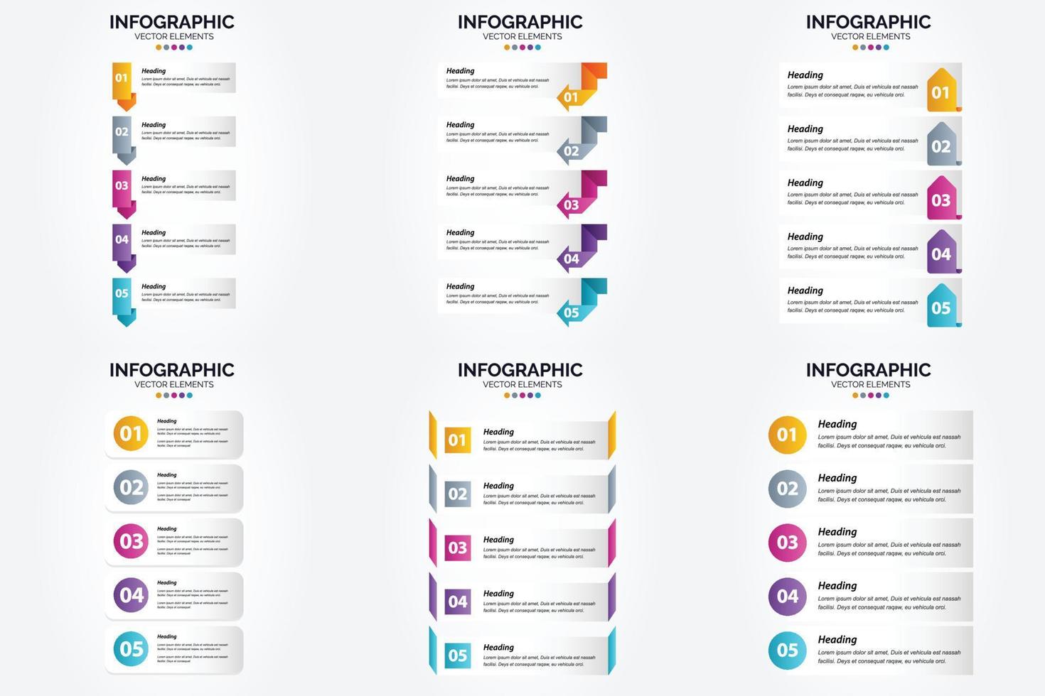 ilustración vectorial infografía conjunto de diseño plano para folleto publicitario y revista vector