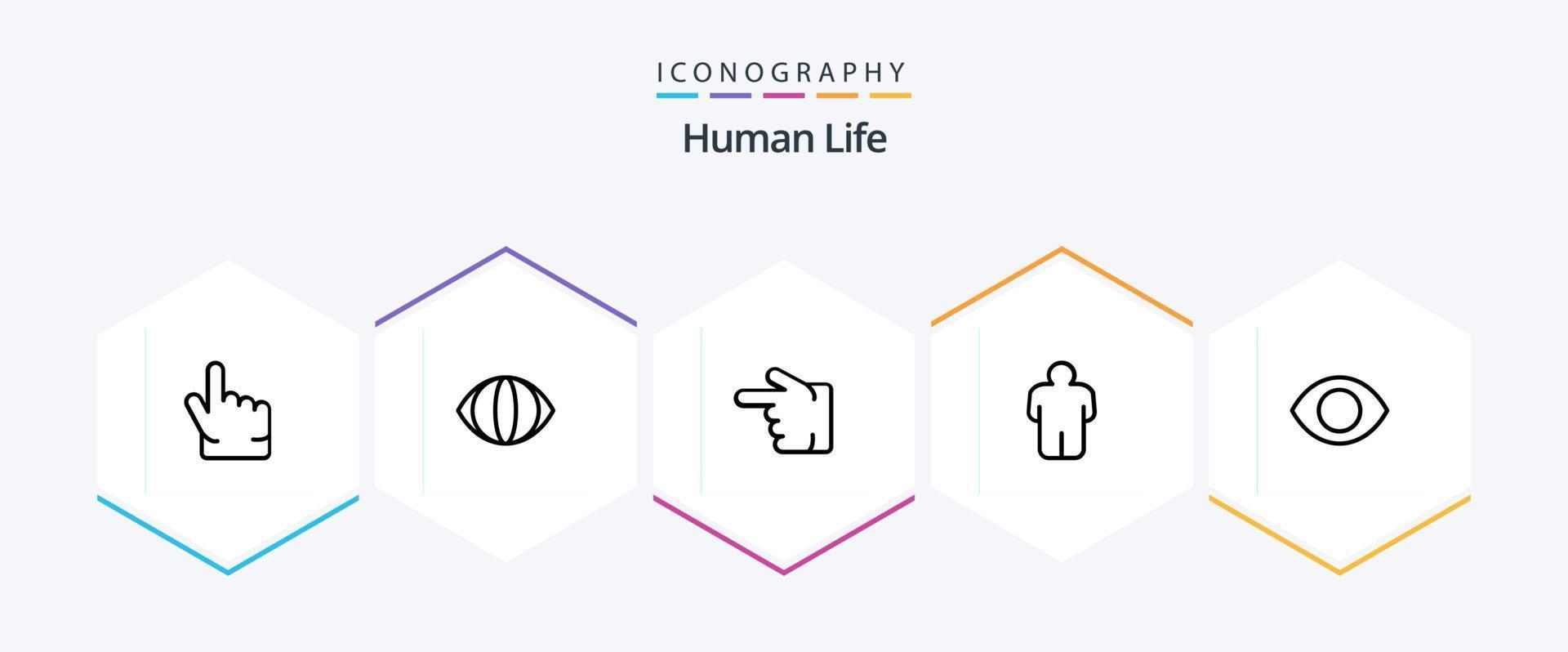 Human 25 Line icon pack including . human. hand. face. user vector