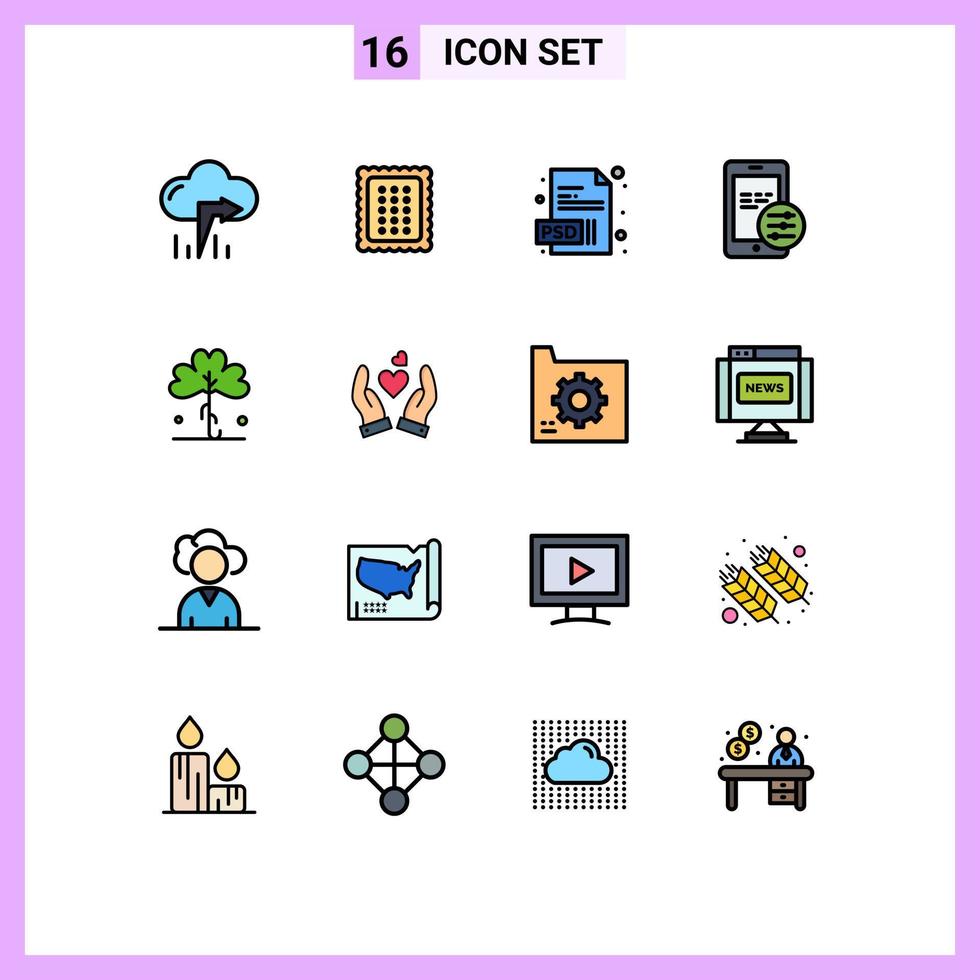 Stock Vector Icon Pack of 16 Line Signs and Symbols for irish green document clover mobile Editable Creative Vector Design Elements