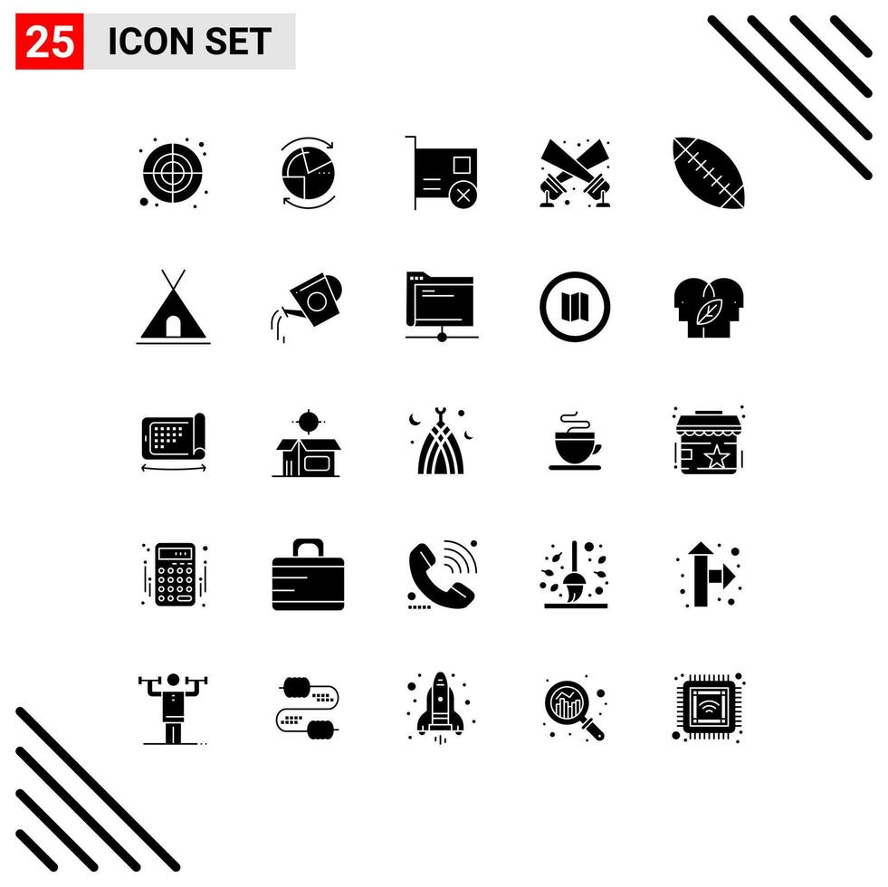 25 iconos creativos signos y símbolos modernos de disco luz proyector servidor linterna hardware elementos de diseño vectorial editables vector