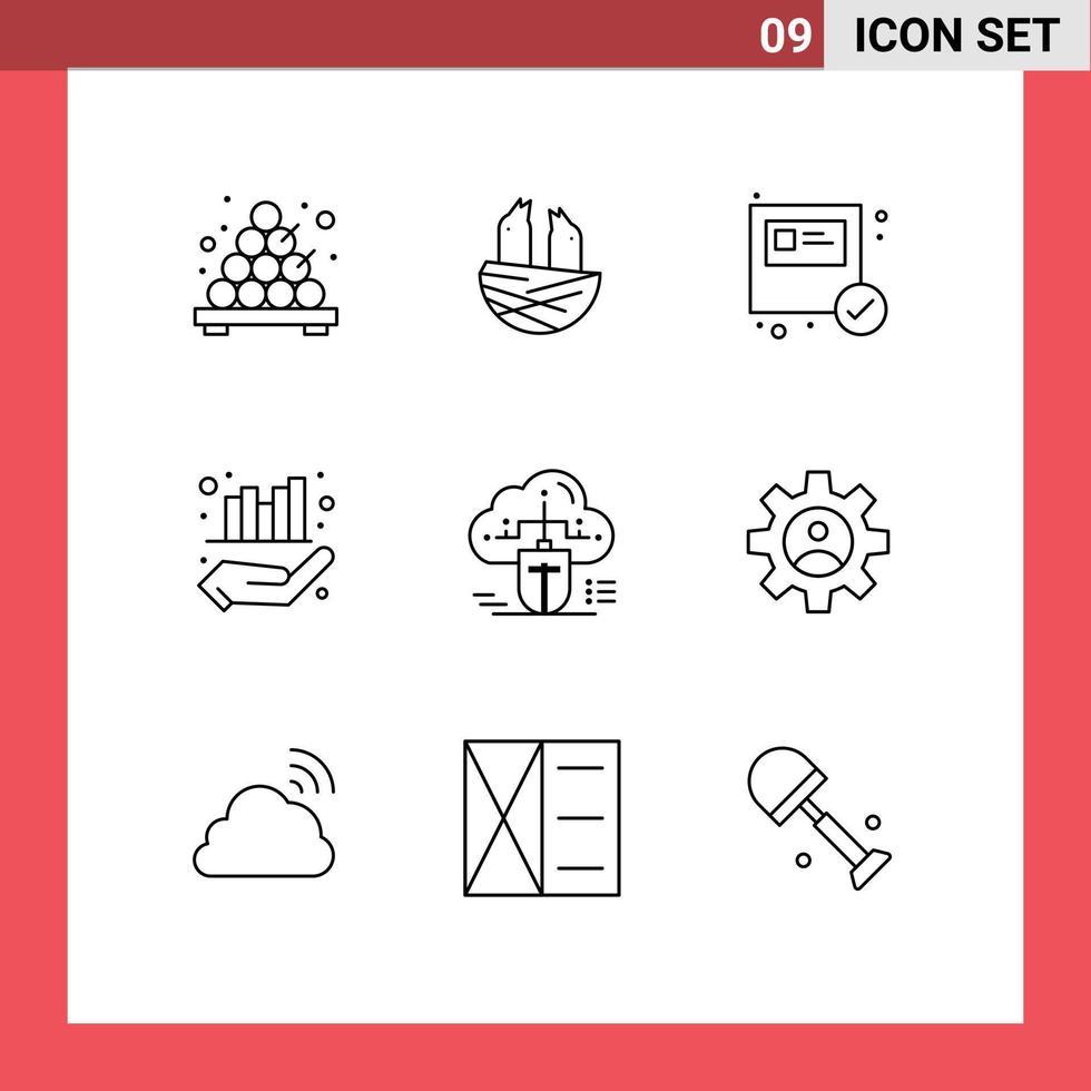9 Creative Icons Modern Signs and Symbols of connected mouse ecommerce hand management Editable Vector Design Elements