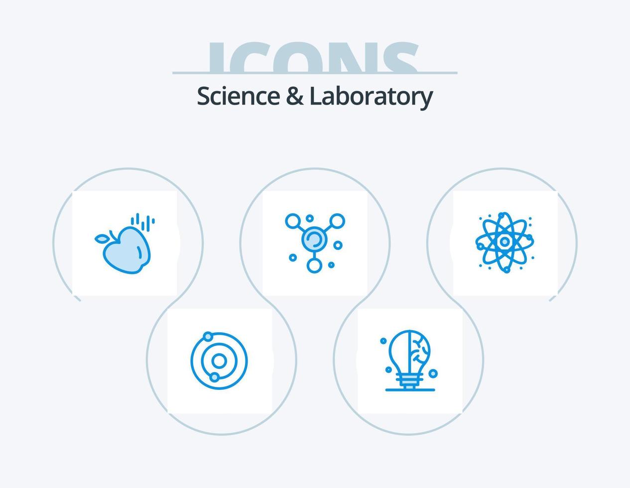 paquete de iconos azul ciencia 5 diseño de iconos. . . ciencia. ciencia. física vector
