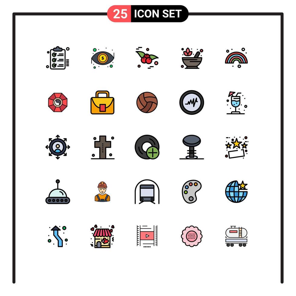 25 iconos creativos signos y símbolos modernos de vista de loto de pronóstico elementos de diseño vectorial editables de mortero rx vector