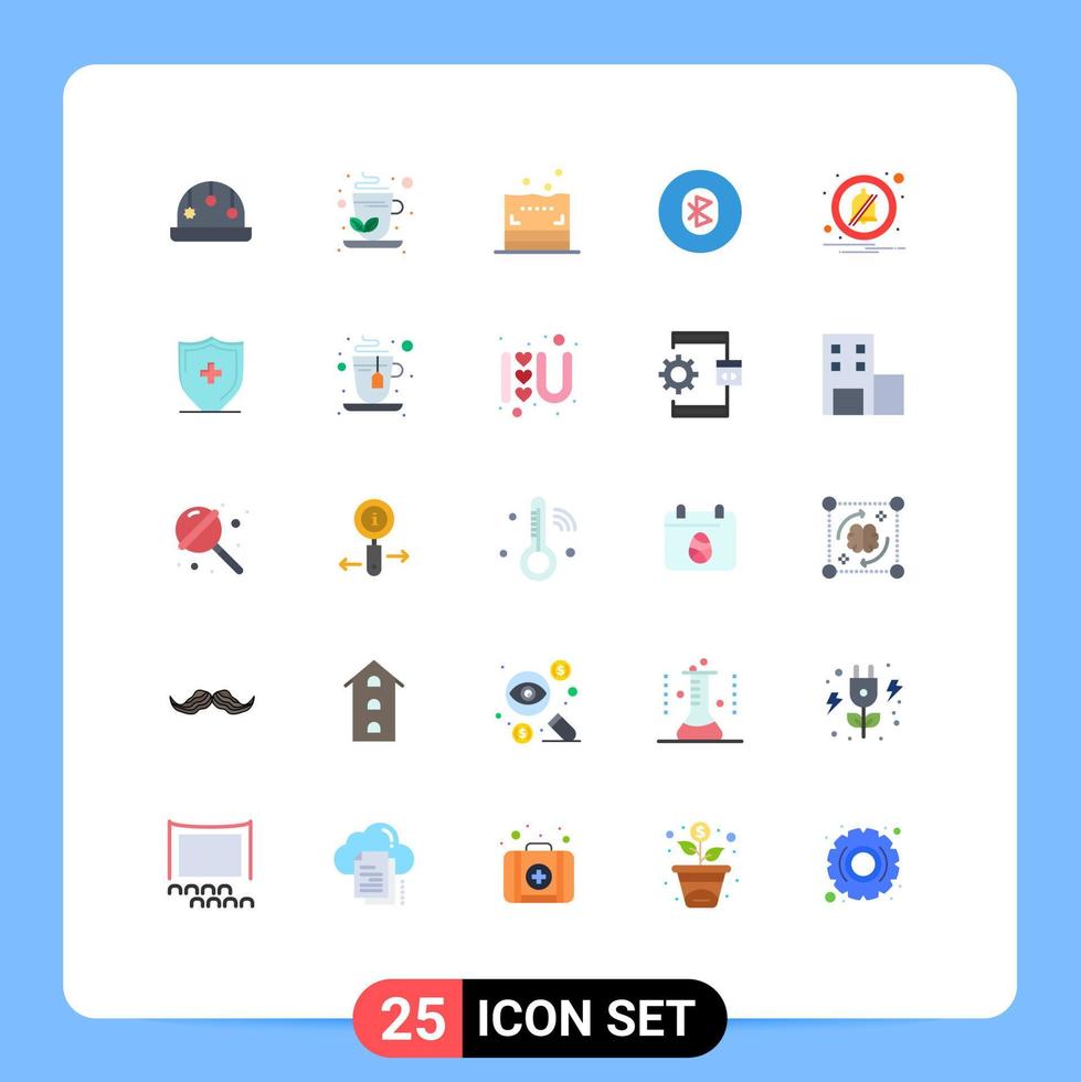 Pack of 25 Modern Flat Colors Signs and Symbols for Web Print Media such as hospital notification bathroom alarm system Editable Vector Design Elements