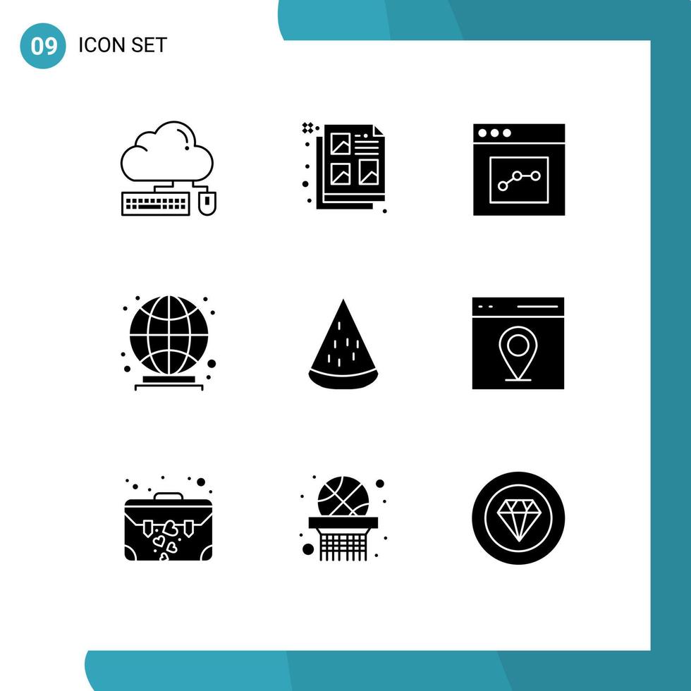 paquete de iconos vectoriales de stock de 9 signos y símbolos de línea para elementos de diseño vectorial editables por el usuario del mundo de la idea del mundo alimentario vector