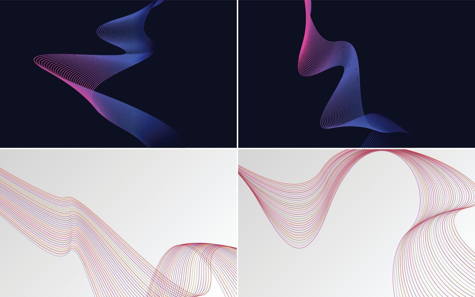 Collection of geometric minimal lines pattern set vector