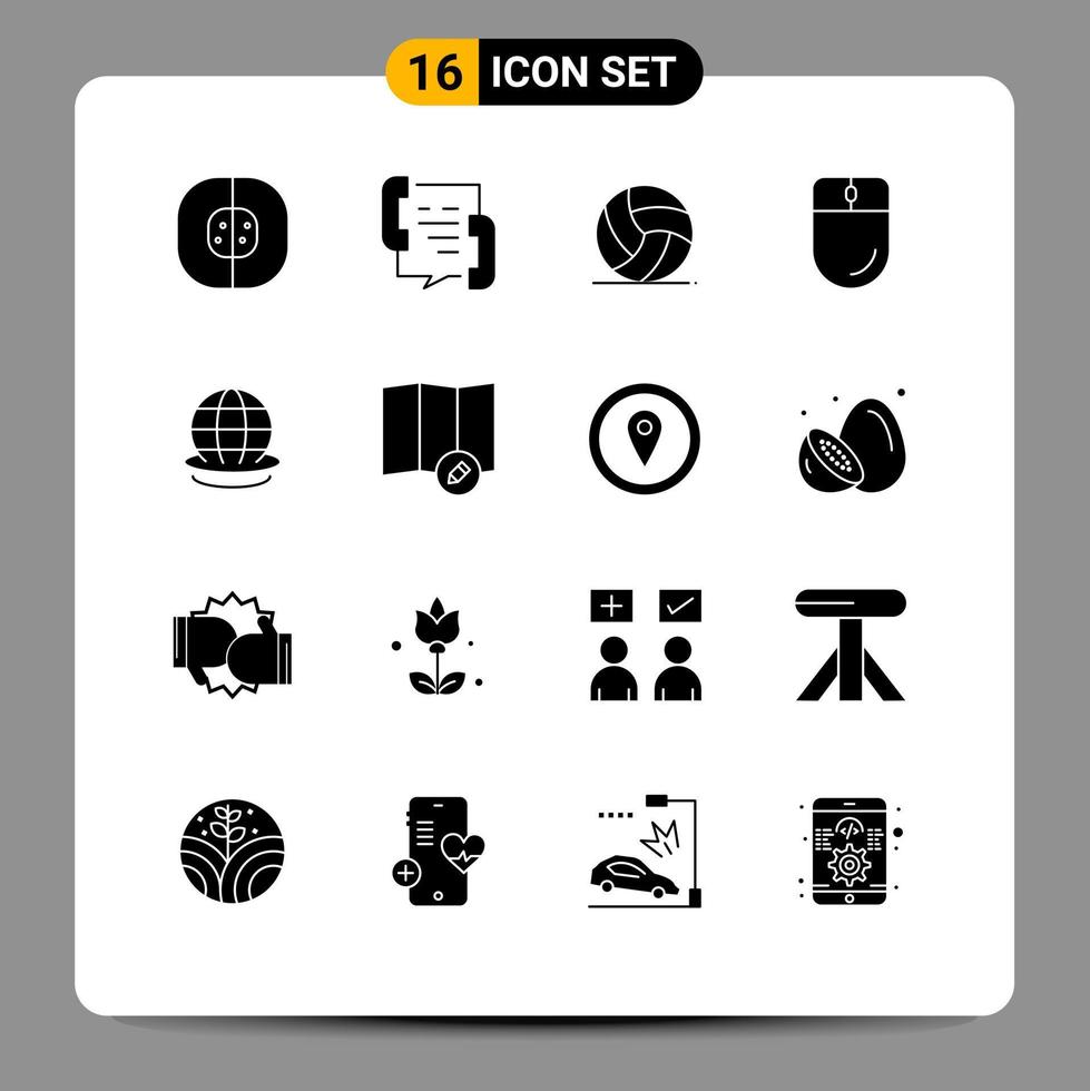 paquete de iconos de vector de stock de 16 signos y símbolos de línea para dispositivos de mouse ayudan a los elementos de diseño de vector editables del juego de cursor