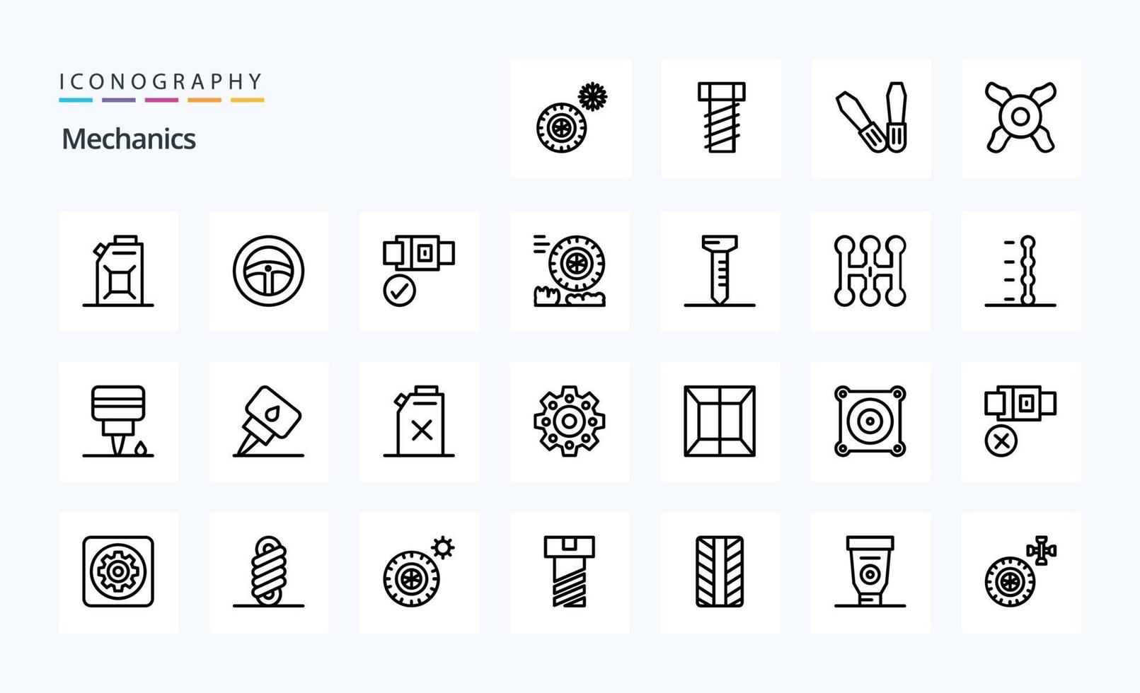 25 Mechanics Line icon pack vector