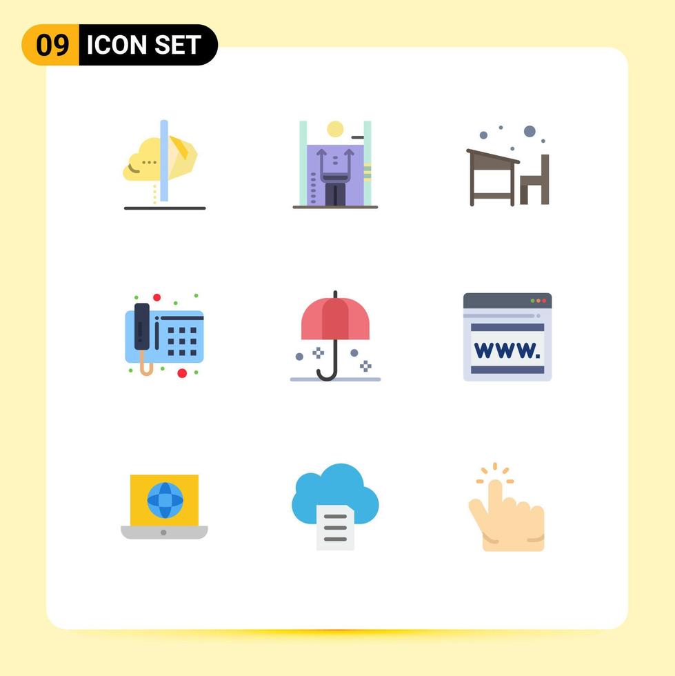 9 iconos creativos signos y símbolos modernos de mejora de la comunicación telefónica educación escolar elementos de diseño vectorial editables vector