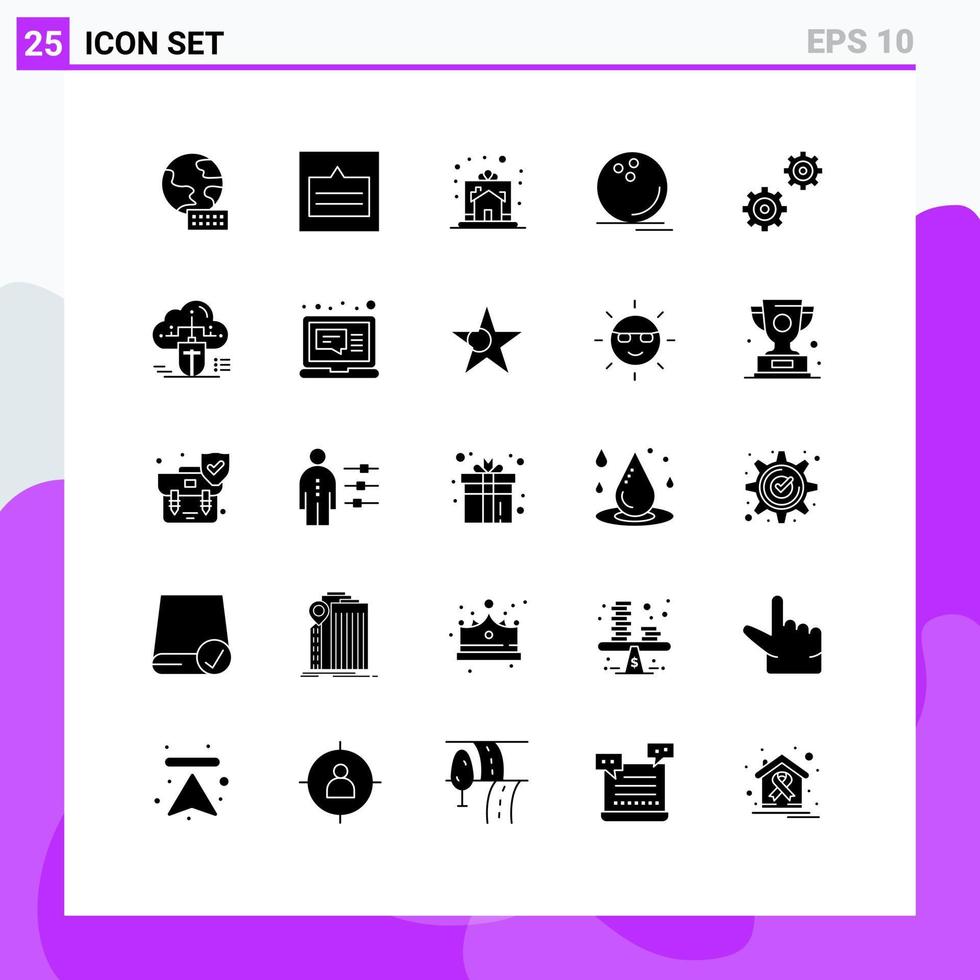 Universal Icon Symbols Group of 25 Modern Solid Glyphs of watchkit sport celebration game house Editable Vector Design Elements