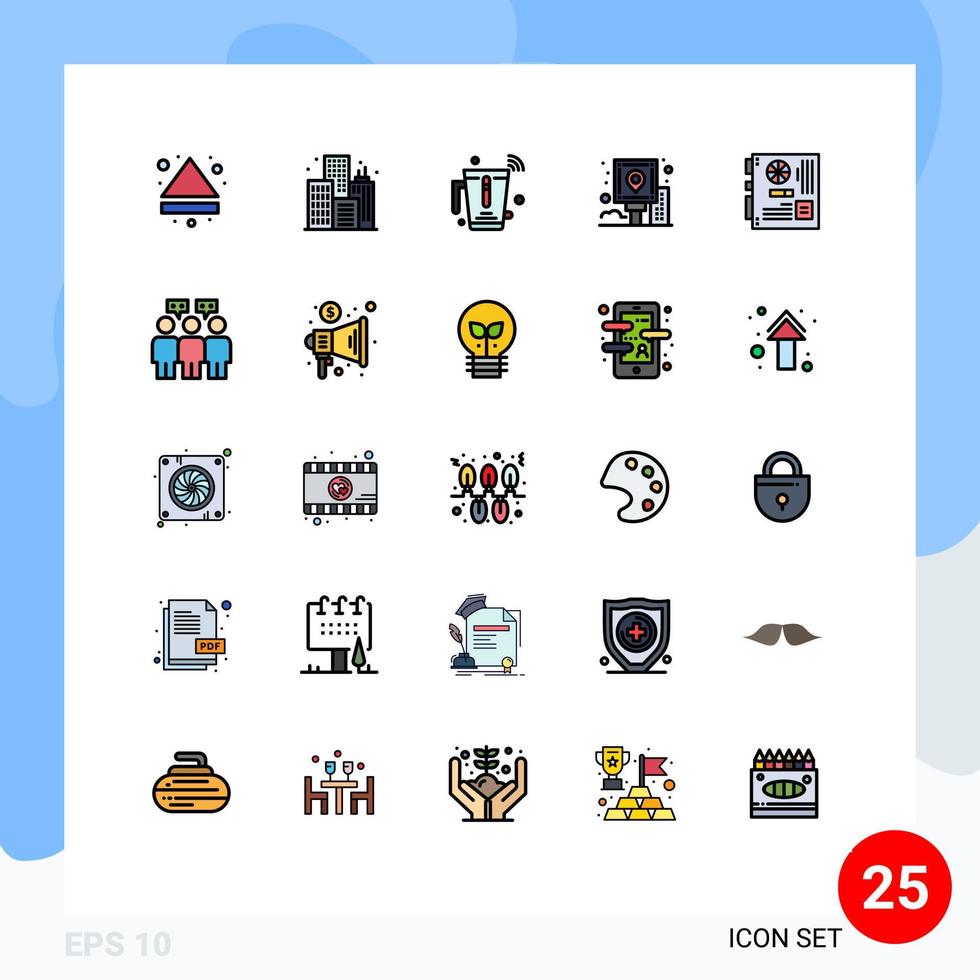25 Creative Icons Modern Signs and Symbols of computer post juice navigation city Editable Vector Design Elements