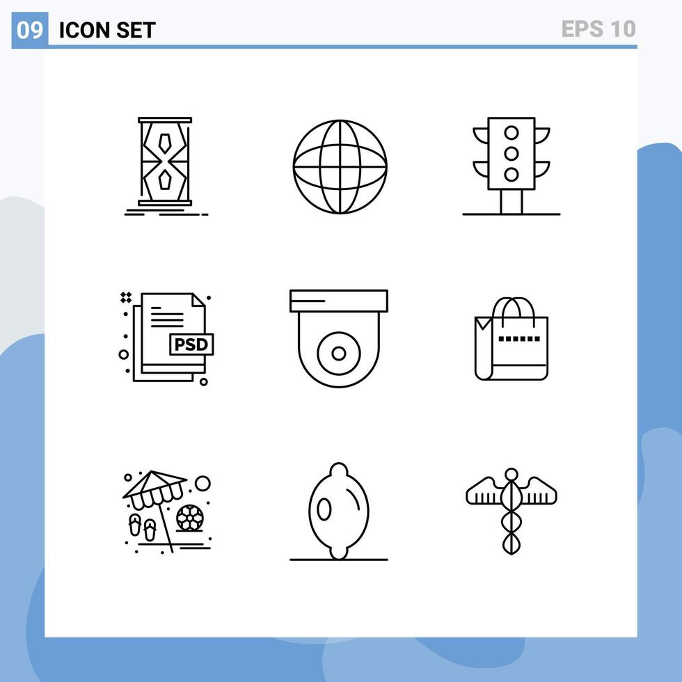 9 Creative Icons Modern Signs and Symbols of camera file education document creative Editable Vector Design Elements