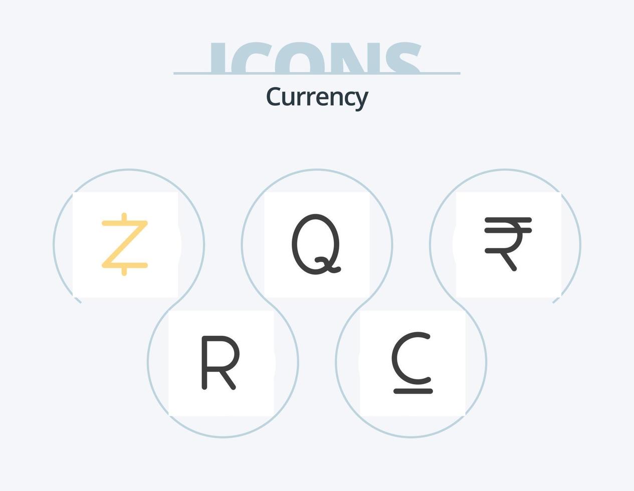 paquete de iconos planos de moneda 5 diseño de iconos. . moneda. zcash. rupia. centavo vector