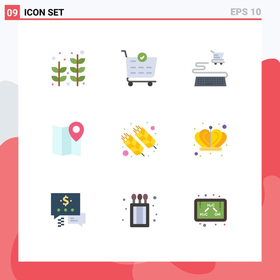 9 Universal Flat Colors Set for Web and Mobile Applications india farm online food marker Editable Vector Design Elements
