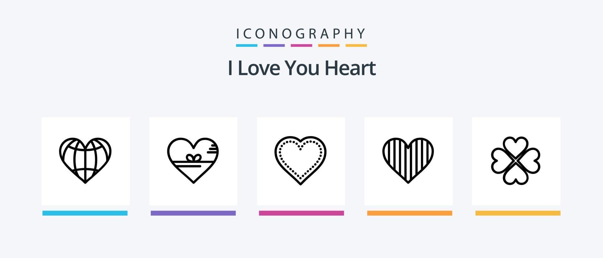 paquete de iconos de la línea del corazón 5 que incluye el favorito. corazón. como. como. cambiar. diseño de iconos creativos vector