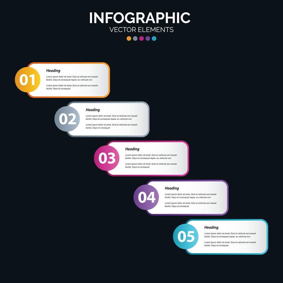 5 Option Infographics diagram annual report web design Business concept steps or processes vector