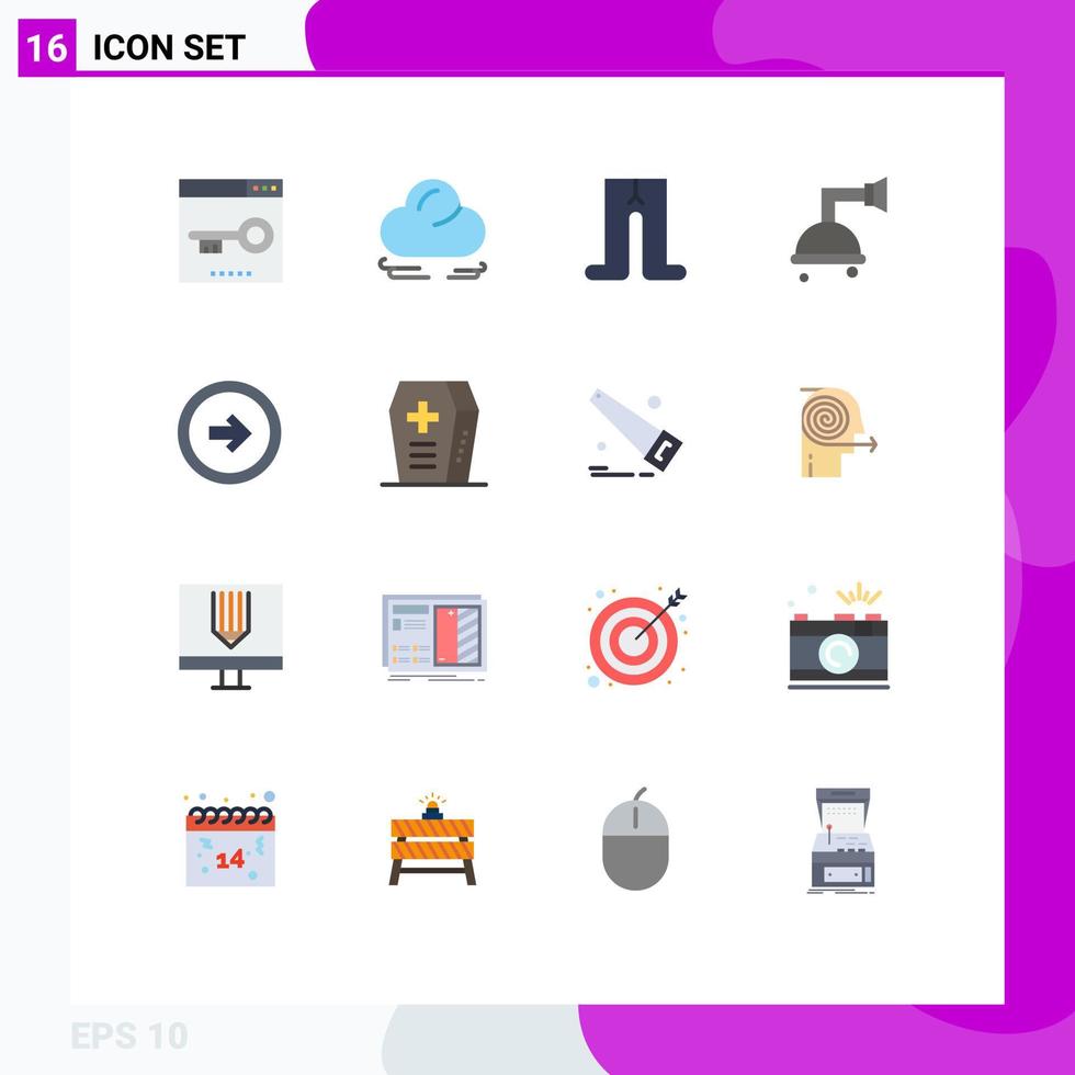 Pictogram Set of 16 Simple Flat Colors of user interface button baby arrow clean Editable Pack of Creative Vector Design Elements
