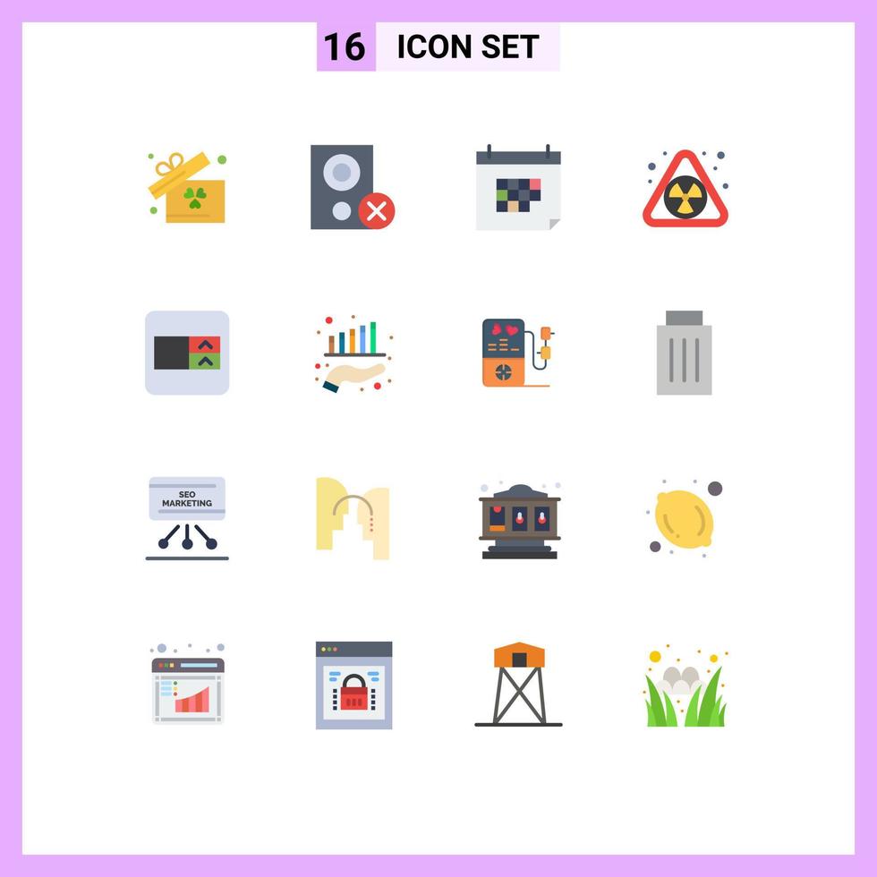 16 Creative Icons Modern Signs and Symbols of select box waste appointment pollution event Editable Pack of Creative Vector Design Elements